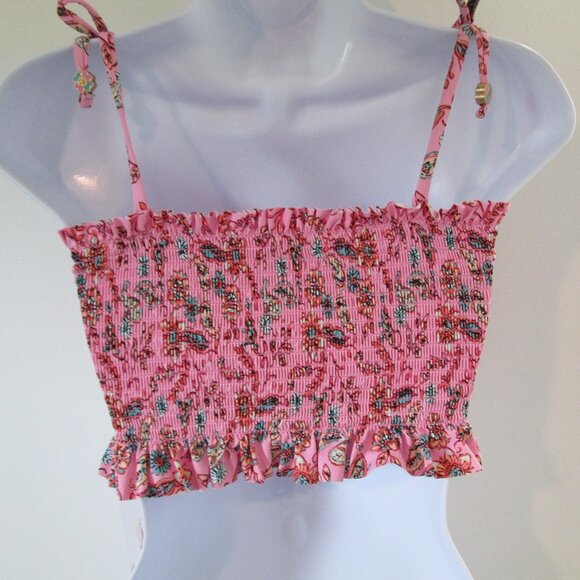 Jessica Simpson Women's Smocked Ruffled Covertible Tankini Top NWT Sz S - Picture 12 of 13